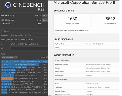 Surface Pro 9 1235u Benchmarks And A Question Rsurface