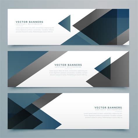 Vector Abstract Horizontal Business Banner Set Download Free Vector