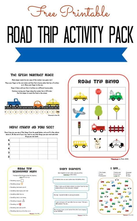 Free Printable Road Trip Activity Pack