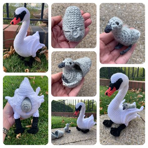 Swan With Hatching Cygnet Crochet Pattern Etsy