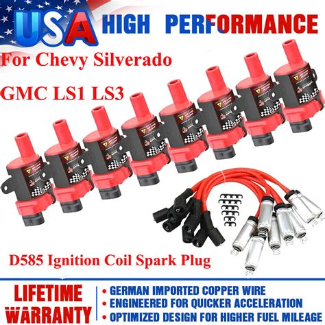 D585 Ignition Coil Spark Plug Pack For Chevy Silverado Gmc Ls1 Ls3 48