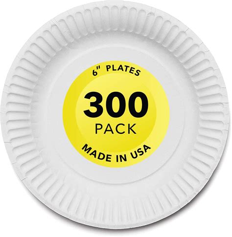 Stock Your Home 6 White Paper Plates Uncoated Everyday Use 300 Count