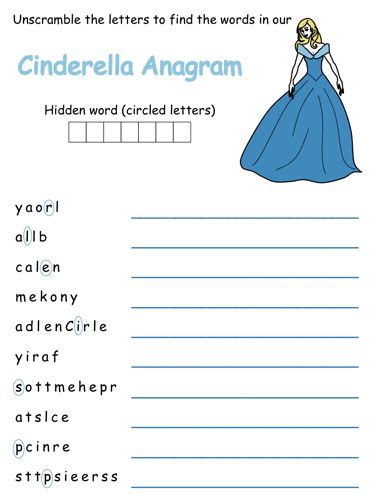 Cinderella Anagram Puzzles
