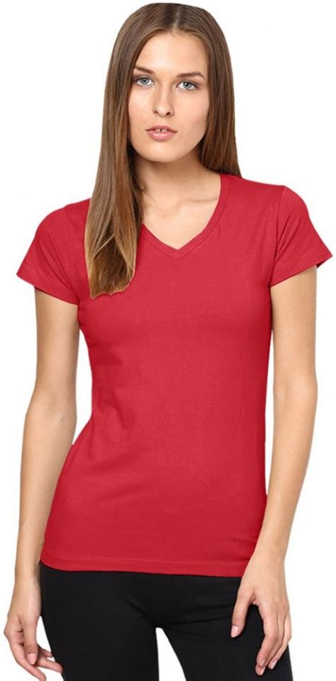 Can you wear a v neck sweater with a tie? Get Softwear Solid Women V neck Red T Shirt at best price ...