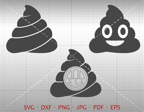 Poop Emoji Svg Poop Monogram Svg Poop Clipart Silhouette Etsy