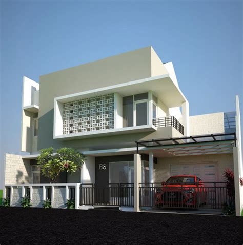 Jika bagian samping rumah dirancang untuk garasi, kamu bisa merenovasinya untuk dijadikan teras dengan luas beberapa meter. Contoh Rumah Minimalis 2 Lantai