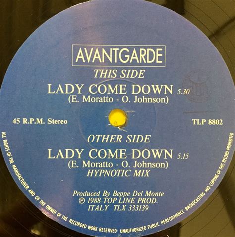 Avantgarde Lady Come Down 1988 Vinyl Discogs