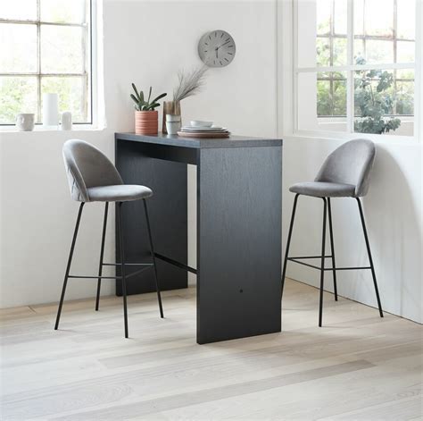 03 55 00 13 52. Bar stool GRINDSTED velvet grey/black | JYSK