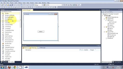 Visual C Tutorial 1 Windows Forms Application Getting Started Hello