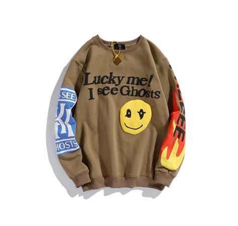 Kanye Hoodie Oversized Lucky Me I See Ghosts Pullover Rapper Etsy