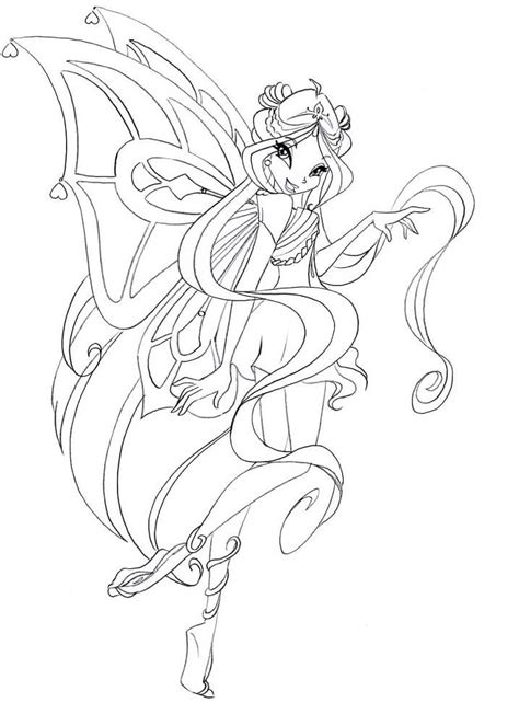 Bloom Winx Club Enchantix Coloring Page Free Printable Coloring Pages