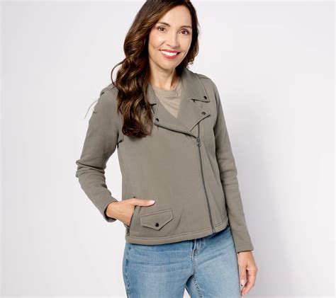 As Is Studio Park X Amy Stran French Terry Moto Jacket Qvc Com