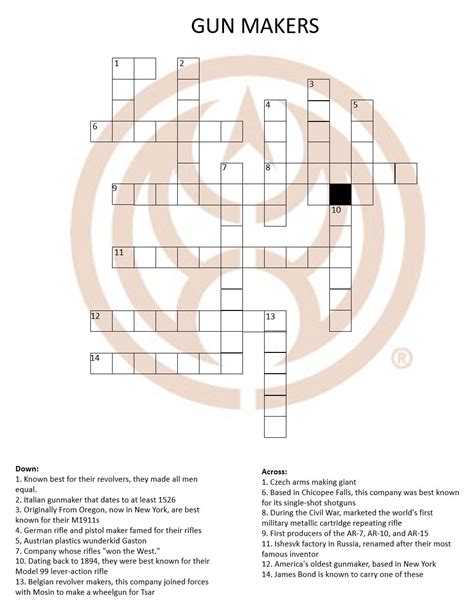 Complete your quiz offer with 100% accuracy and get credited. Test Your Knowledge: Gun Maker Crossword Puzzle - USA Gun Blog