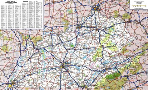 Large Detailed Roads And Highways Map Of Kentucky State With All Cities
