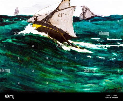 The Green Wave By Claude Monet High Resolution Famous Painting
