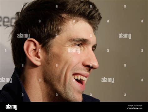 Sixteen Time Olympic Medalist Michael Phelps Smiles During A Press