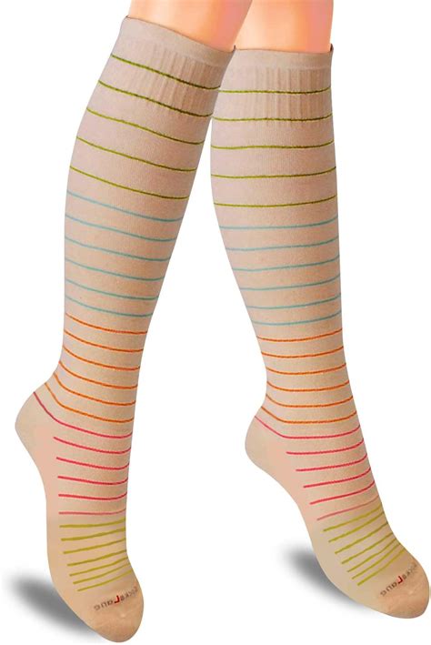 Cotton Compression Socks For Women Ladies Support Stockings For Nurses Travel Flight