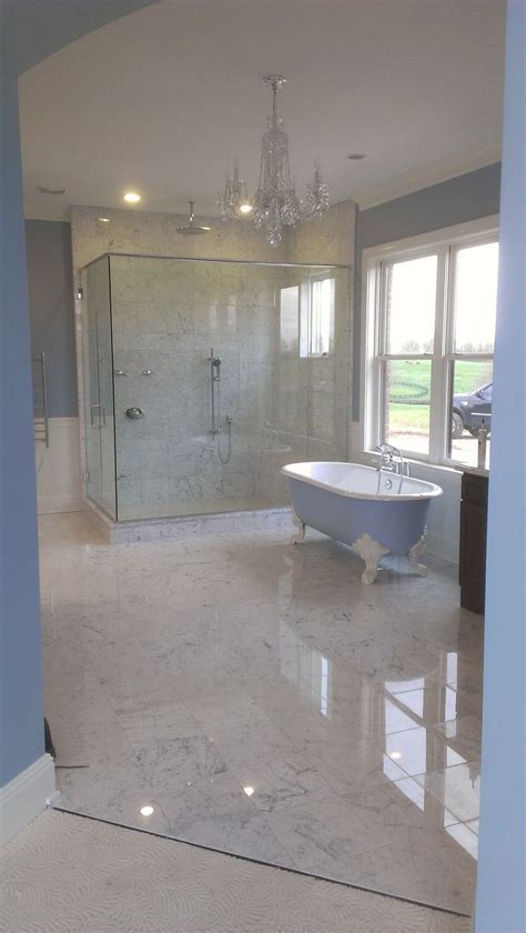 Carrara Select Marble Master Bath With Heated Floor Diy Home Decor