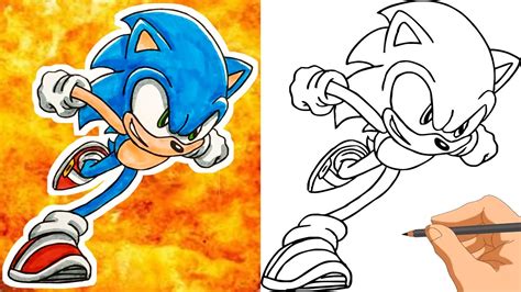 How To Draw Sonic The Hedgehog Run Youtube