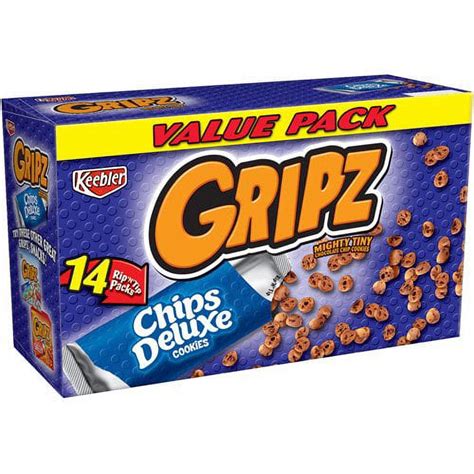 Keebler Gripz Chips Deluxe Cookies Value Pack 09 Oz 14 Count