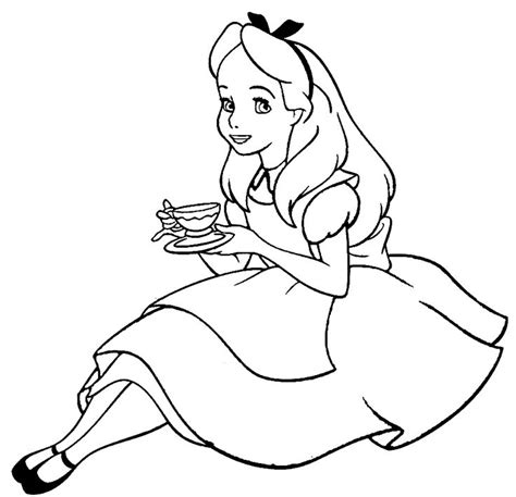 Alice In Wonderland Line Drawing At Getdrawings Free Download