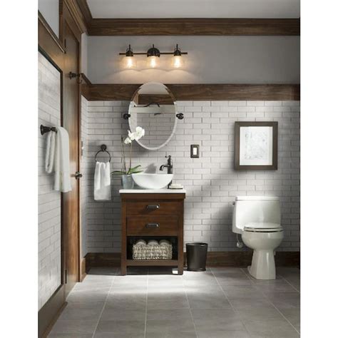 Rectangular bathroom mirrors, developed in width, are the most popular and are usually placed on the wall above the washbasin where they are most. Delta Providence 19-in Venetian Bronze Oval Frameless ...