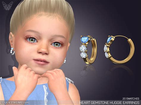 Heart Huggie Hoop Earrings For Toddlers Sims 4 Kids Earrings Cat