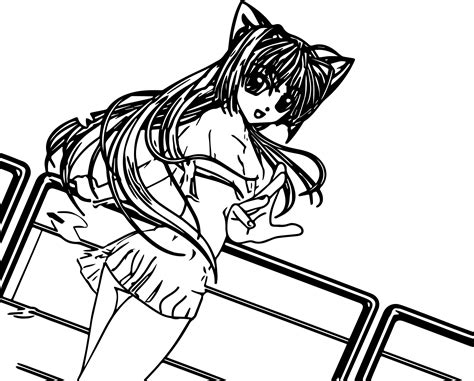 Anime Cat Coloring Pages At Free