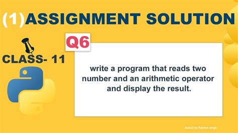 Python Program That Reads Two Number And An Arithmetic Operator And