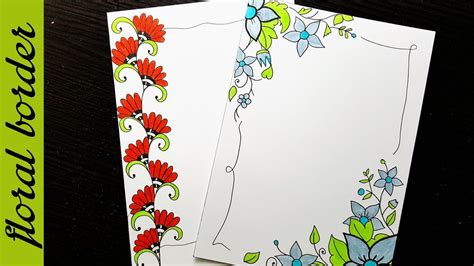 Simple Flower Border Designs For Projects Easy Tutorial Pics