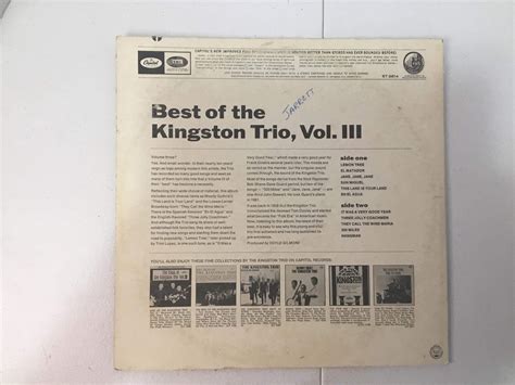 Kingston Trio Best Of The Kingston Trio Vol 3 Lp Record Capitol