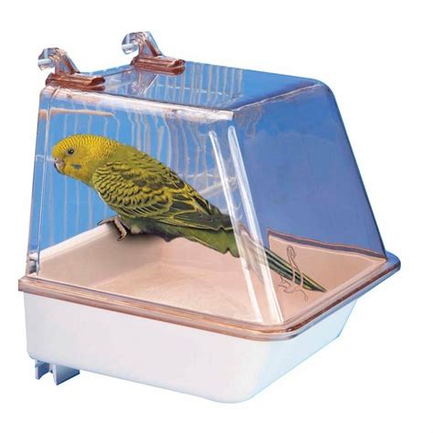 Cage Bird Bath With Universal Clips Accessory For
