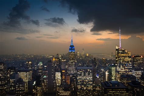 Free New York City Night Lights Cityscape Skyline Image