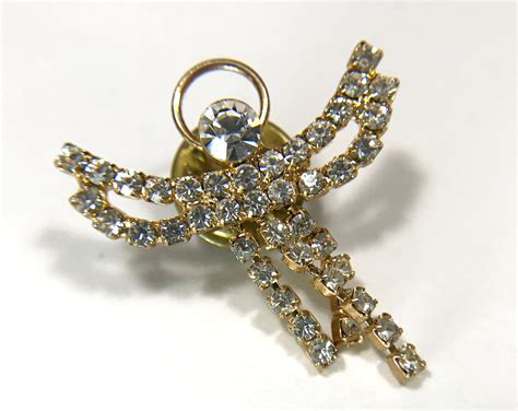 Vintage Angel Pin Small Rhinestone Angel Lapel Pin Etsy