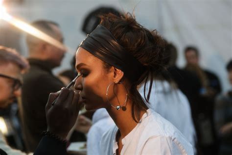Joan Smalls On The Backstage Of Tom Ford Show At New York Fashion Week