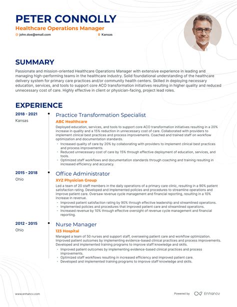 5 Healthcare Operations Manager Resume Examples And Guide For 2023