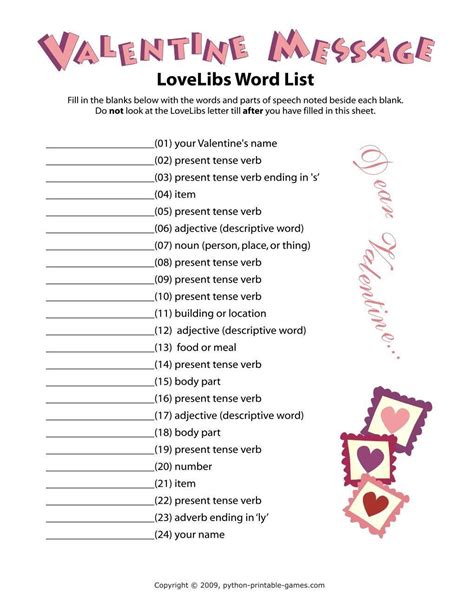 Valentines Day Printable Games