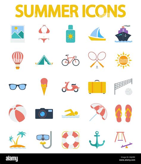 Summer Icons Set Flat Vector Related Icon Set For Web And Mobile