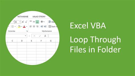 Excel Vba How To Loop Through Files In Folder Youtube