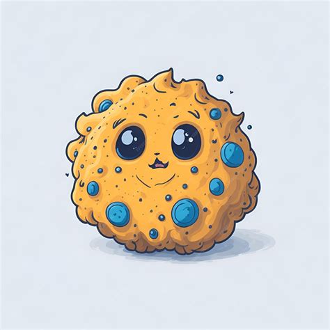 Premium Ai Image A Cartoon Of A Cookie With A Blue Face And A Black Nose