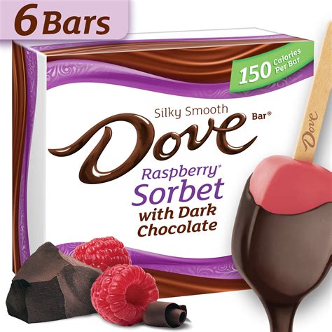 Dove Raspberry Sorbet With Dark Chocolate Bars 6 Ct