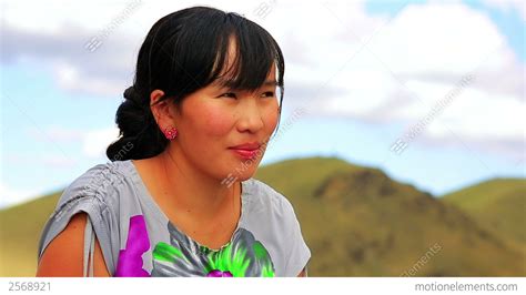 Beautiful Mongolian Woman Stock Video Footage 2568921
