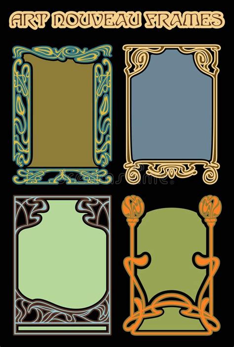 Art Nouveau Retro Decorative Frames Stock Illustration Illustration