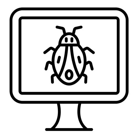 Computer Bug Line Icon 7585003 Vector Art At Vecteezy