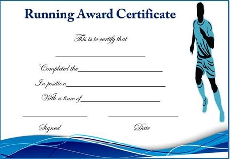 Cross Country Award Certificates