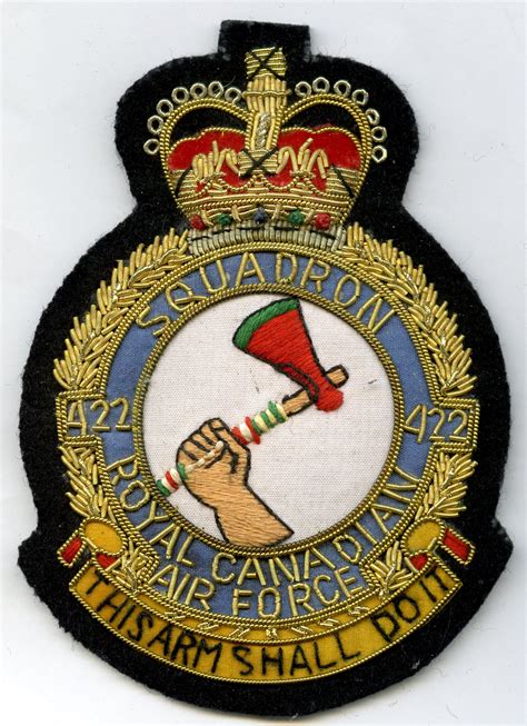 Rcaf 422 Squadron Qc Patch Air Force Badge Canadian Military