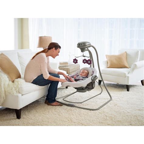 Amazon Com Graco DuetConnect LX Swing Bouncer Finley Stationary Baby Swings Baby