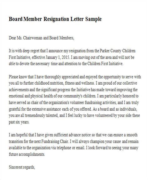 Free 5 Sample Membership Resignation Letter Templates In