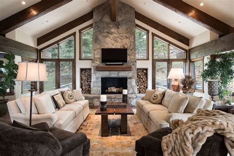 Lots Of Windows Fireplace And Beams Best Living Room Design Dream