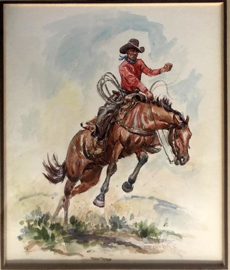 Sold At Auction Joe Neil Beeler Joe Beeler Watercolor Cowboy On